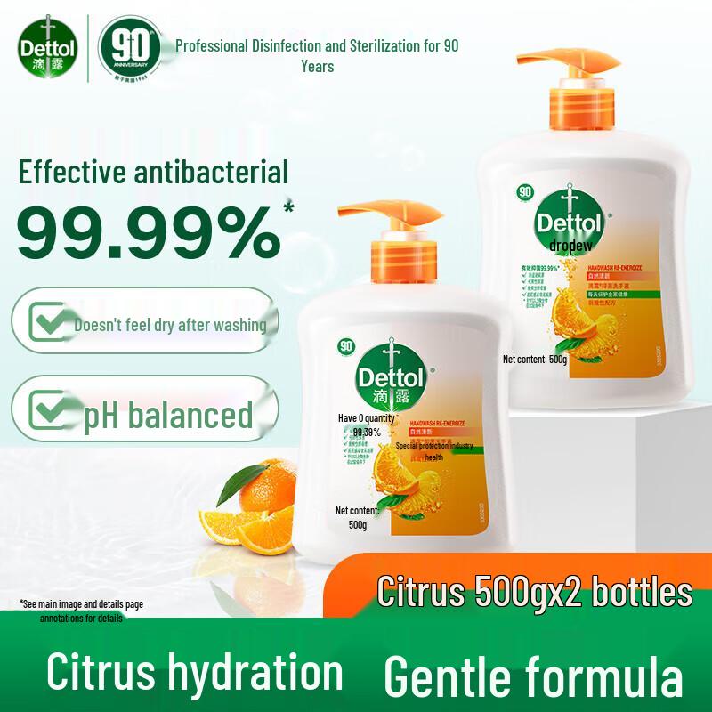 Dettol Natural Fresh Antibacterial Hand Wash (2-Pack)