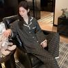 New Women's Pajamas Pure Cotton Double-layer Yarn Cotton Sweet and Cute Long-sleeved Trousers Thin Spring and Summer Loose Loungewear