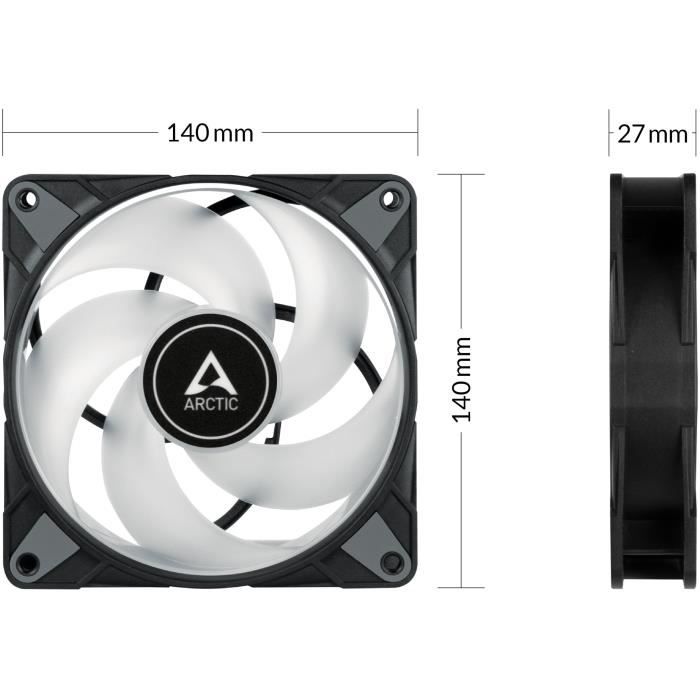 ARCTIC P14 PWM PST ARGB 0dB (Noir) - Ventilateur 140mm ARGB Pour Boitier