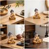 Cute Buddha Statue Resin Statue Zen Meditation Figurine Peaceful Desktop Decor for Housewarming Gifts Living Room Study Entryway Unique