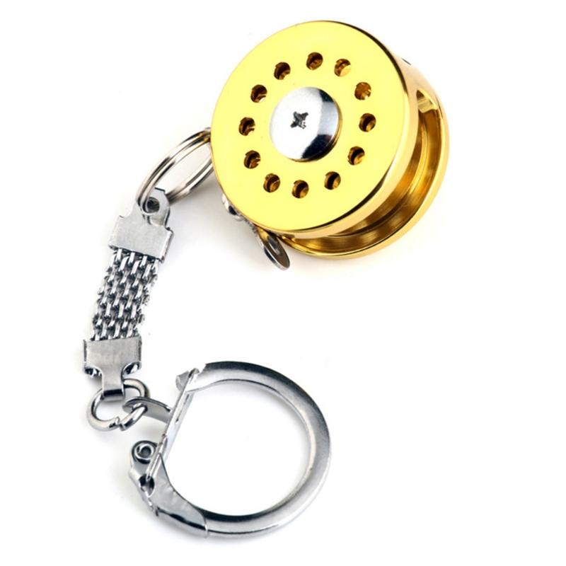 Outdoor Fishing Tackle Gift Fishing Reel Keychain Portable Practical Bag Pendant