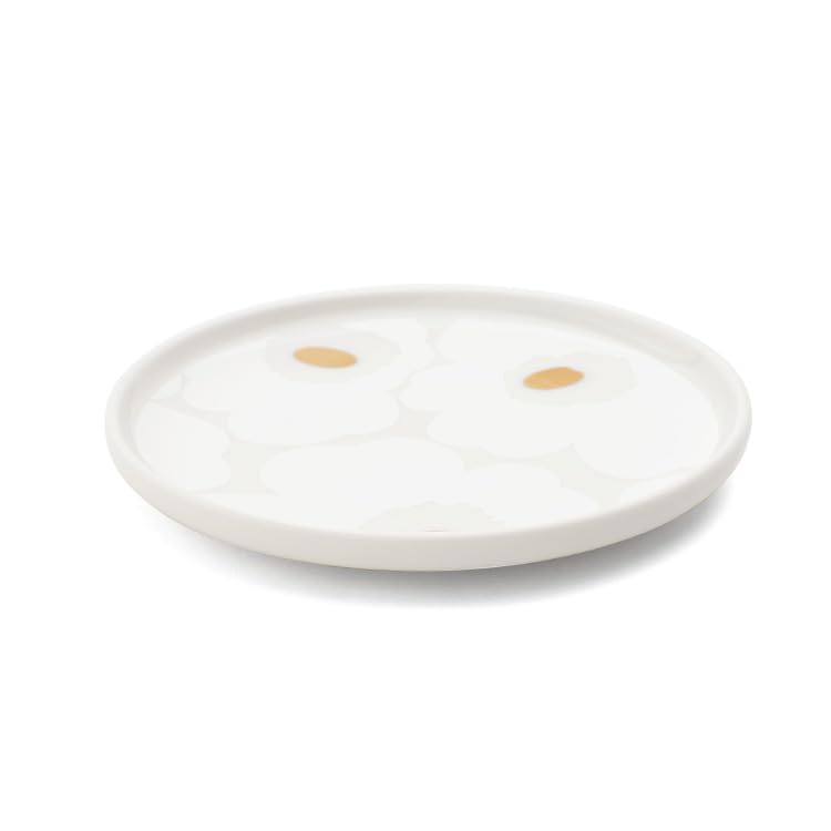Marimekko Unikko Small Plate, 13.5cm, White and Gold, 72868 072868 120 [Parallel Import]