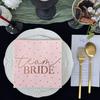 16-Pack 3-Ply Pink Team Bride Golden Foil Napkins for Wedding, Disposable Paper Napkins for Hotel, Restaurant, Party Decorations