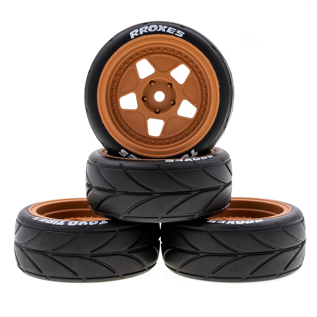 Remote Control Off-Road Car Tires 65*45*26mm 4pcs Replacement for TAMIYA TT02 XV01 HSP 94123 HPI