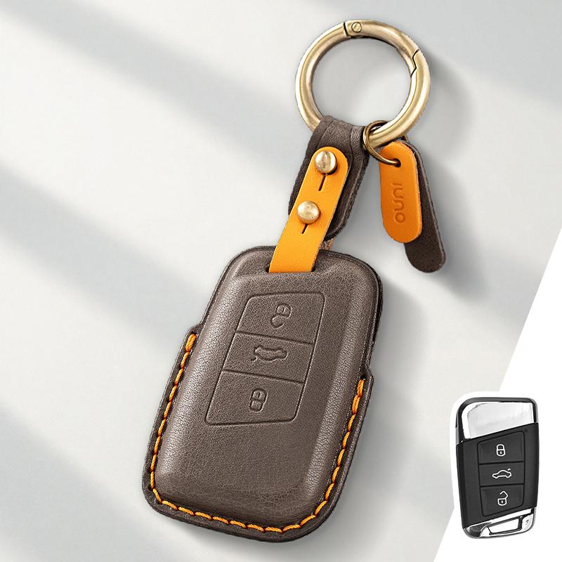 Genuine Leather Protector for Volkswagen VW Polo Golf 7 MK7 Tiguan Passat Key Case Cover Fob