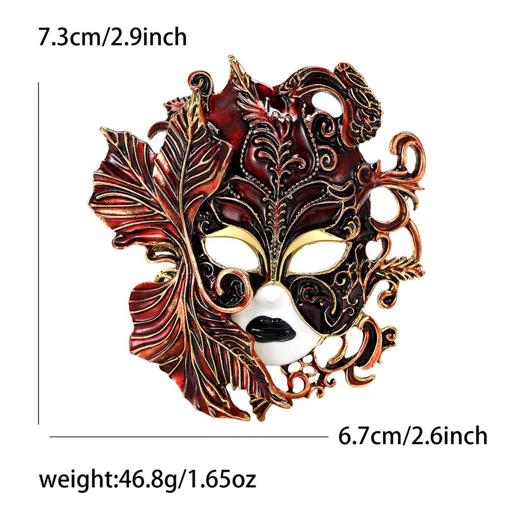 Vintage Palace Embossed Face Mask Brooch Men Women Costume Accessories Corsage Pin Jewellery Gifts