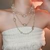 Irregular Long Pearl Necklace French Light Luxury Temperament Sweater Chain Niche Simple High Sense Necklace Women