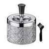 Push Down Ashtray with Lid Spinning Ashtray Windproof Self-Cleaning Ashtray Metal Desktop Ashtray for Cigarette Smoking