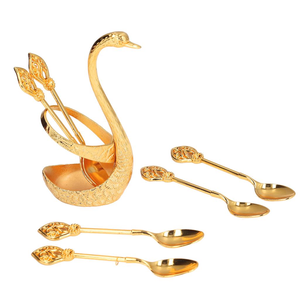 Coffee Spoon Holder Elegant   Zinc Alloy EmNaBossment Design Glossy Bright Color Mirror Polish Coffee Stirrers Holder
