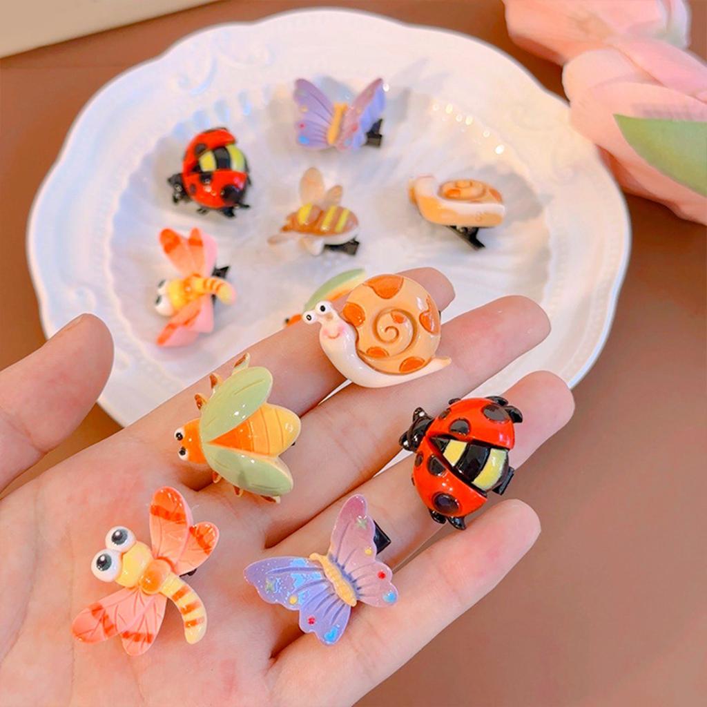 Girls Hair Clip Ladybird Women Kid Hairgrips Butterfly Headdress Barrettes Snail Shape Sweet 2000s Girls Hairpins