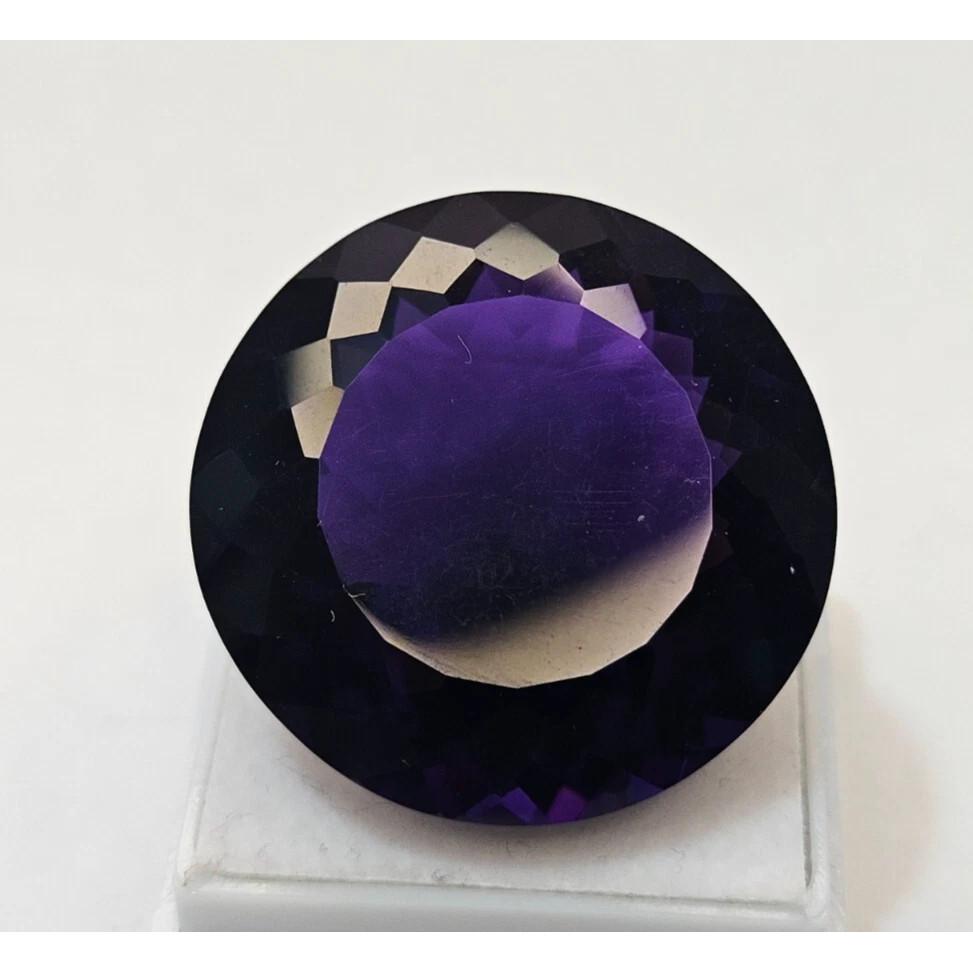 Stunning Amethyst Dark Purple Color Natural Round Cut 56-57 Ct Loose Gemstone
