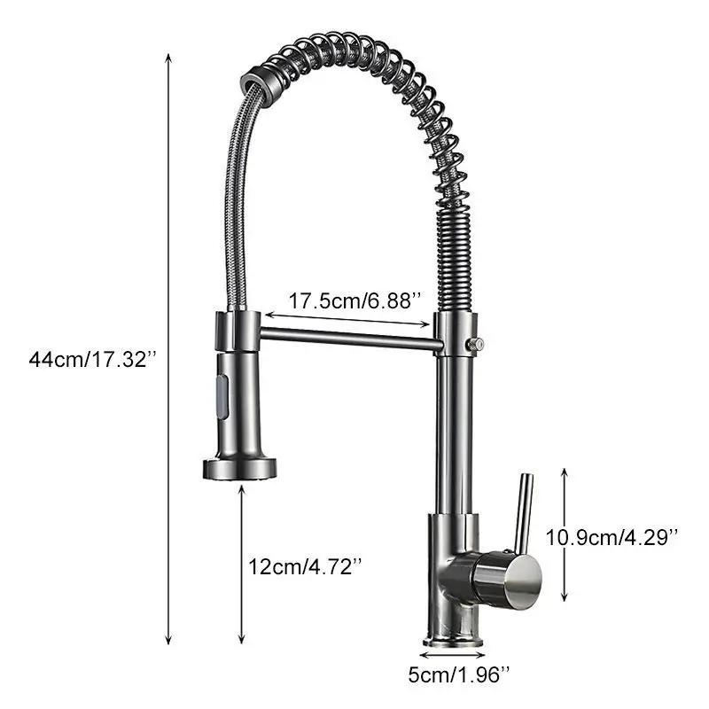 Matte Black Spring Kitchen Sink Faucet Pull Down Kitchen Faucet Single Handle Mixer Tap 360 Rotation Torneira Cozinha Mixer Tap