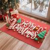 1pc Large Rectangular Christmas Doormat - Non-Slip Backing, Machine Washable Indoor/Entryway Mat with Red Base and White Candy C