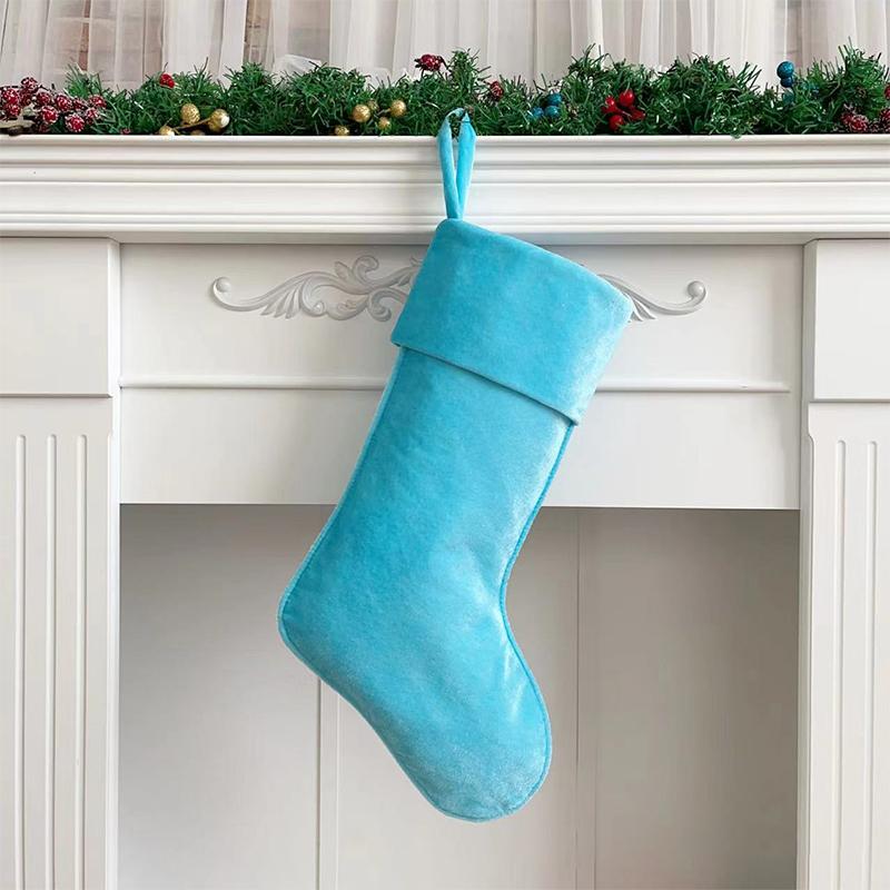 20In Large Velvet Christmas Stocking Plush Hanging Gift Candy Bag For Fireplace Mantel Xmas Tree Holiday Home Decoration
