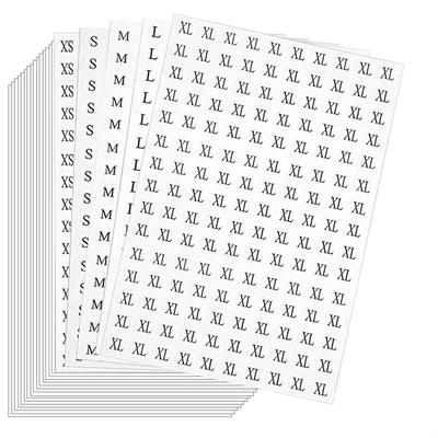Größenaufkleber XS SML XL 5 Größen Ø 13 Gesamt 30 4500 Kleidergrößenetiketten Konfektionsgrößenkennzeichnung gewerbliche Nutzung Set, rund, mm, Bögen, Stück,