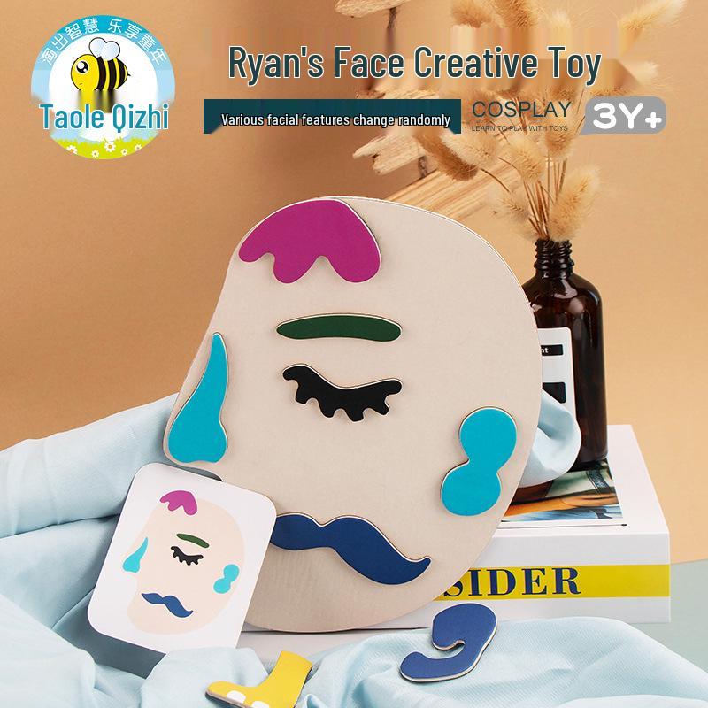 

Creative Wooden Expression Puzzle: Children s Educational Building Board