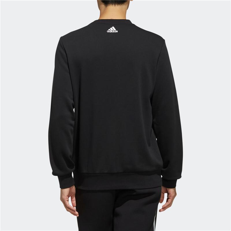 Adidas Logo Print Camouflage Loose Fit Sports Crew Neck Sweatshirt Men Sweatshirt Black FJ0240