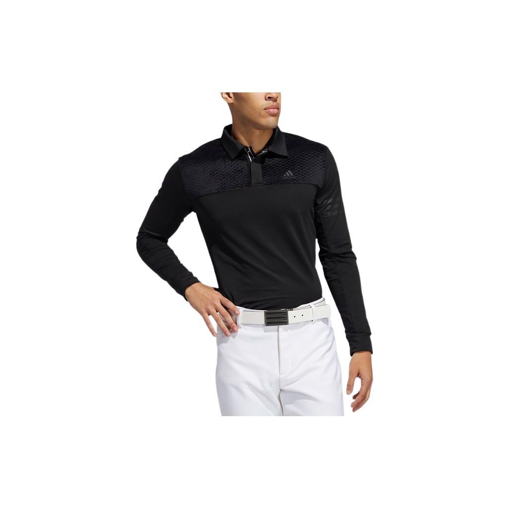 

Adidas Solid Color Long Sleeve Polo Shirt Men Tops Black FS6879 L