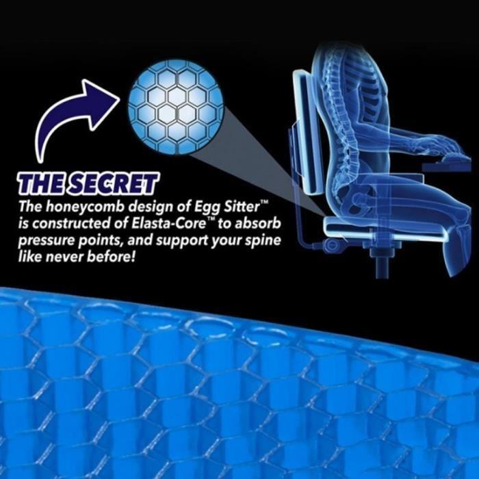 Coussin orthopédique de siège de gel nid d'abeille respirable Coussin de confort en mousse mémoire Coussin de siège de voiture