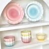Cute Blush Gradient Korean Tableware Plate Dessert Fruits and Vegetables Plate Yogurt Rice Bowl Underglaze Ceramic Tableware Set