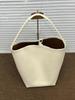 Korean Style Women's Genuine Leather Bucket Bag – Large Capacity Cowhide Shoulder Tote