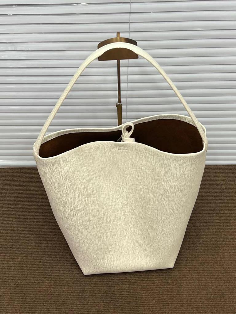 Korean Style Women's Genuine Leather Bucket Bag – Large Capacity Cowhide Shoulder Tote