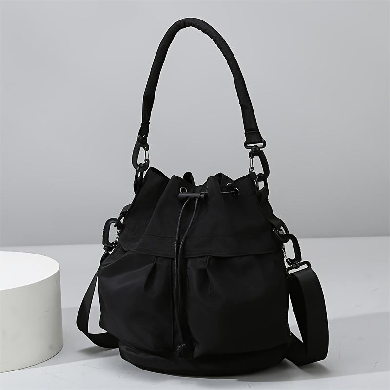 Women'S Casual Dual-Purpose Shoulder Bag, Multifunctional Large-Capacity Crossbody Bag, Drawstring Tote, Everyday Commuting Bag for Wallet And Phone