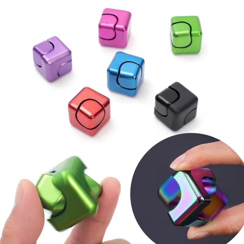 Fingerspitzen Quadrat Dekompression Kreisel Würfel Metall Kinder Erwachsenen Spielzeug Stressabbau Angstlinderung Fingerspitzen Spielzeug
