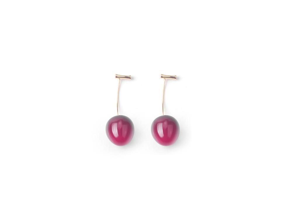 Japanese Cherry Pearl Gradient Earrings - Red & Girly Summer Style
