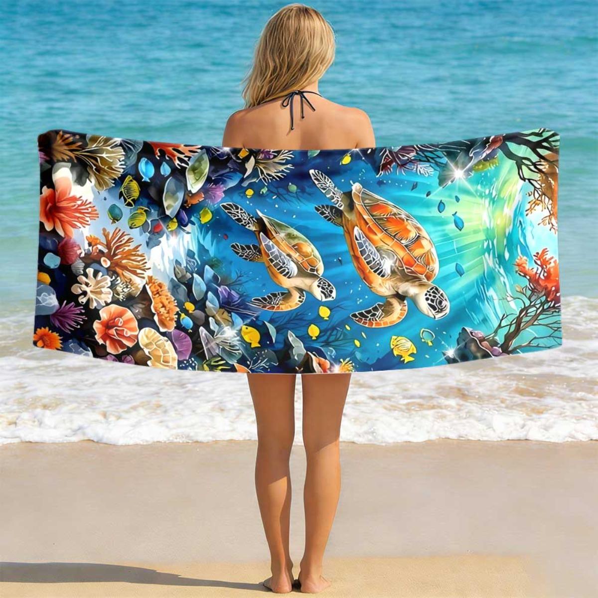 

Premium Microfiber Quick Dry Beach Towel Lightweight Super Absorbent for Summer Vacation Pool Home Gift W40*H60(CM)