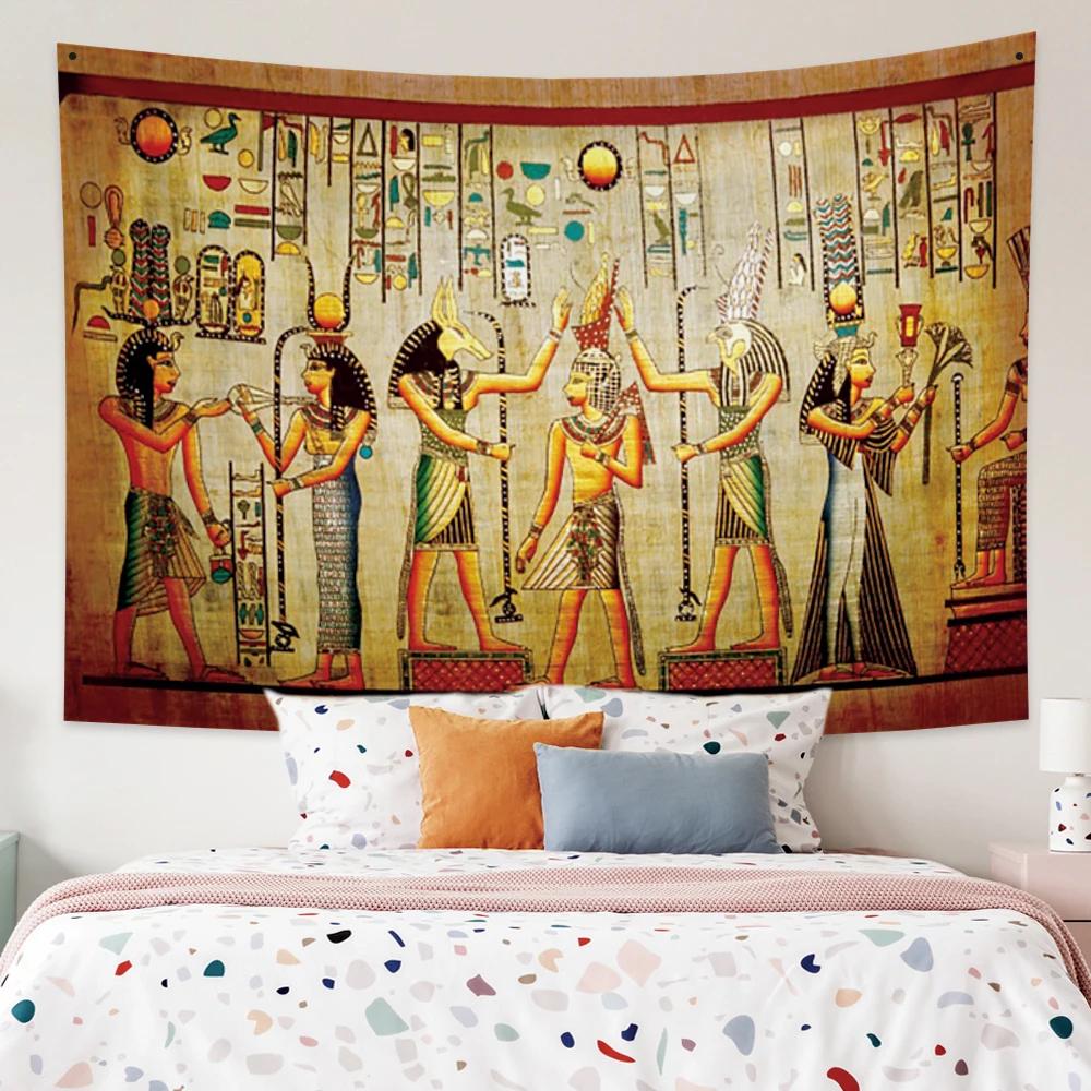 Ancient Egyptian Tapestry  Pharaohs  Hieroglyphics for Bedroom Decor Historical Style Enhance Your Space with Cultural Charm
