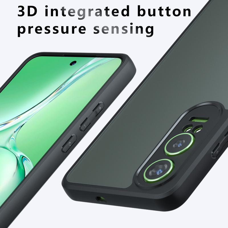 Pro OnePlus Nord CE4 Lite 5G/Oppo K12x 5G (Čína) Pouzdro Skin-Touch Matné TPU+PC Kryt na telefon,Průhledná černá