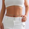 Sexy Simple Beach Wind Colored Gravel Waist Chain Trend Hip Hop Metal Chain Body Chain