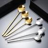 Stainless Steel Head Spoons Creative Home Tableware Teaspoon Coffee Ice Cream Honey Mixing Spoon Kitchen Dinnerware