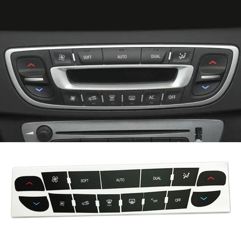 AC Button Repair Sticker Strong PVC Component Easy Installation Air Conditioner Button Cover Quick Fixing for Vehicle