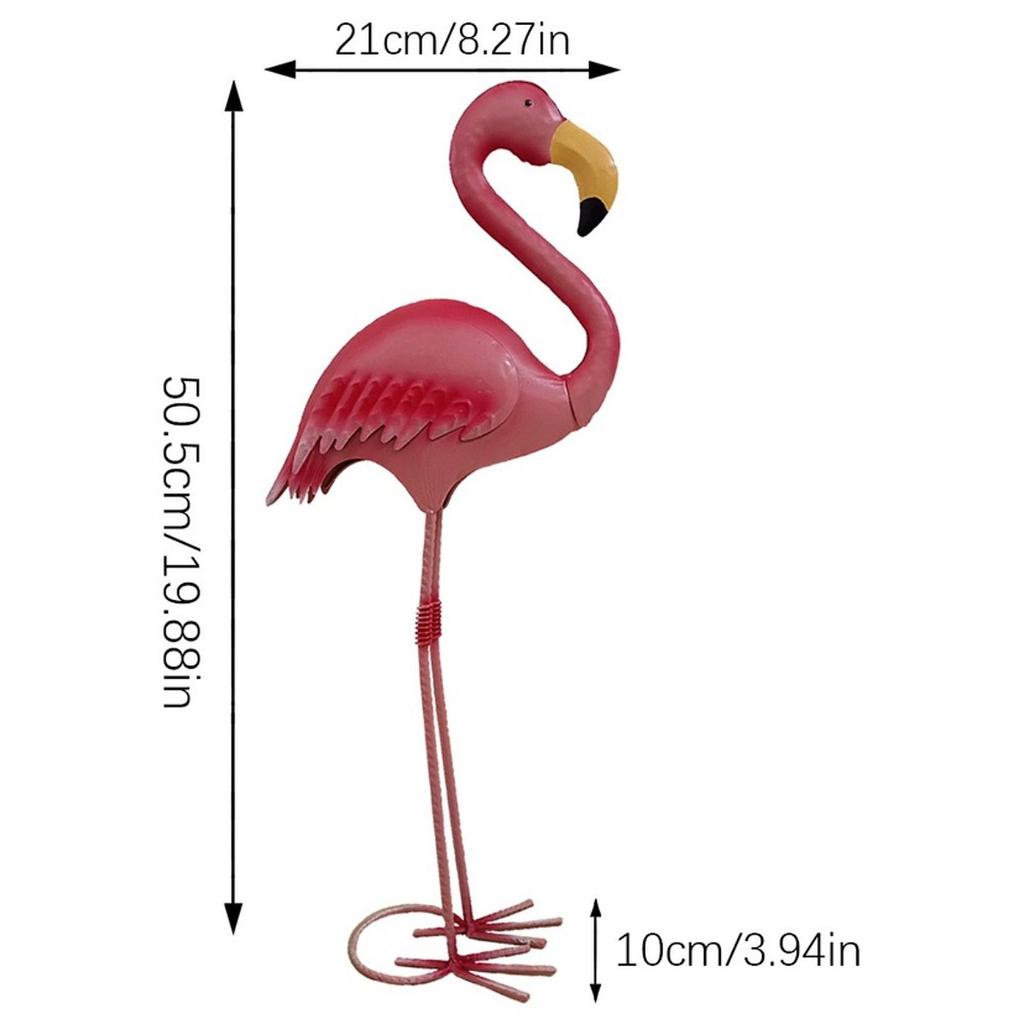 Posąg ogrodowy Rzeźba flaminga Prezent Ornament krajobrazowy Metalowa sztuka podwórkowa Figurka zwierzęcia do ogrodu trawnika Dekoracje zewnętrzne podwórka
