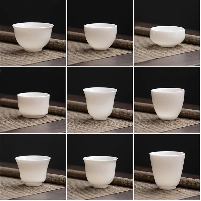 1 Stück Teetassen Pu Er Tee Werkzeuge Kungfu Teetasse Geschenk Getränk Tee Werkzeug Keramik Weißer Jade Porzellan