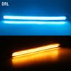 2Pcs LED Car DRL Daytime Running Lights Waterproof Universal 12V Auto Headlight Sequential Turn Signal Yellow Flow Day Light