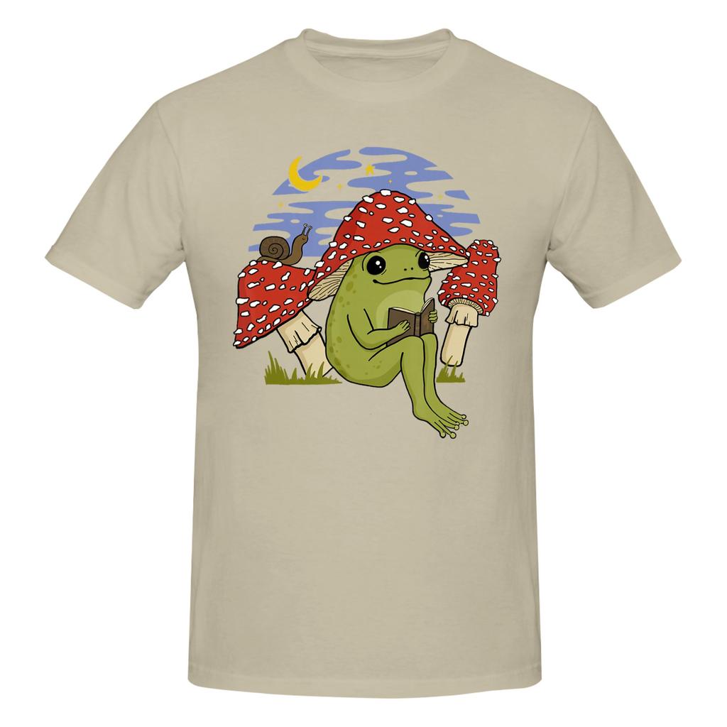 Piece Goblincore Book Lover Novelty  Cotton TShirt Funny Frog Meme Tees Tops For Unisex