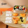 Kit Strumento Pressa per Onigiri, Stampini per Palline di Riso, Formine a Forma di Orso/Gatto/Cane/Panda Cartone Animato, Stampo in Plastica per Alimenti per Bambini, Stampo per Sushi Bento Lunch Box Picnic