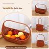 With Handle Imitation Rattan Storage Baskets Handwoven 8 Styles Home Decoration Braid Basket Household Handhold Weaving Basket