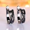 Trendy Crystal Female Small Zircon Stone Infinity Hoop Earrings Vintage Black Gold Color Wedding Jewelry For Women