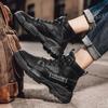 Móda Pánske elegantné pracovné čižmy Outdoorové trendy pánske kožené čižmy Ležérne vysoké šnurovacie bezpečnostné topánky Pánske púštne čižmy