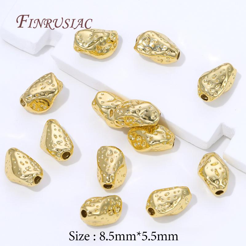 4/8Pcs 18K Gold Plated Decorative Beads,Spacer Beads For Jewelry Making,Metal Separator Bead For Bracelets DIY Accessories