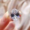 SpringLady 925 Sterling Silver 10*14MM Oval Cut High Carbon Diamond Gemstone Finger Engagement Rings for Women Fine Jewelry