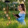 Solar-Windspiel mit Sonne, Mond und Sternen-Design 6 Stück LED Außen-Hängeleuchten für Hof und Garten, Solarbetriebene Windspiele,