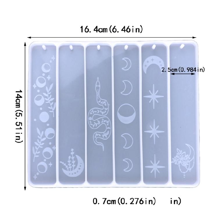 Silicone Bookmark Mold Rectangle Epoxy Resin Jewelry Making DIY Craft Moulds