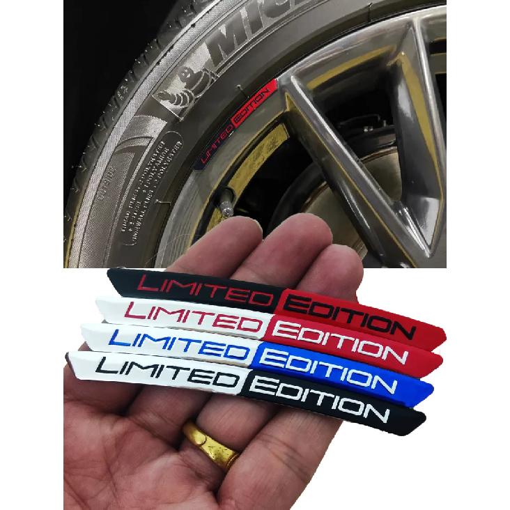 4pcs/set New Aluminium Limited Edition Wheel eyebrow Alloy Sport Emblem Car Wheel Hub Stickers For Universal Car Accessories