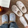 Home Cotton Slippers Winter Cute Embroidered Cherry Plush Warm Indoor Household Non-slip Fluffy Slippers