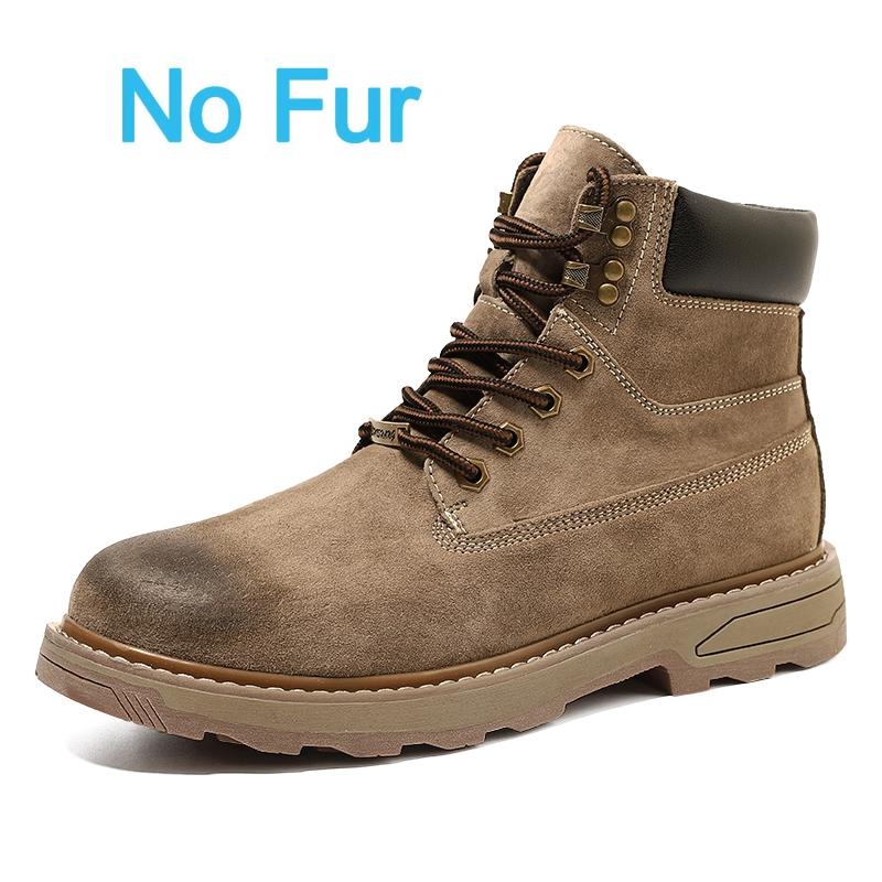 Cizme de exterior stil britanic bărbați 2024 noi cizme de gleznă din piele naturală pantofi din piele cu șireturi cu vârf înalt moda lucru cizme antiderapante